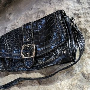 Black alligator skin purse